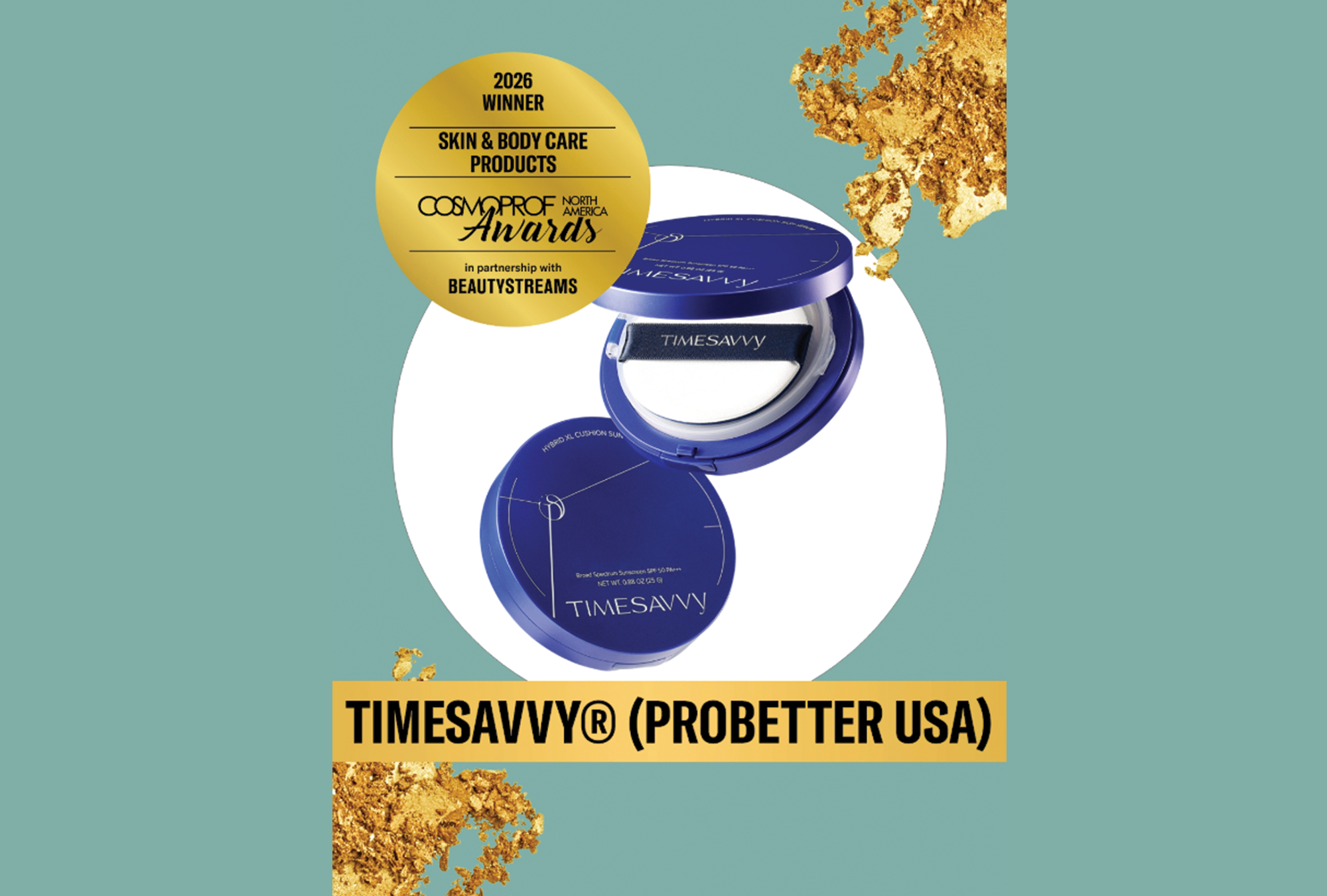 TimeSavvy’s Hybrid XL Cushion Sun Serum Wins at Cosmoprof North America 2026