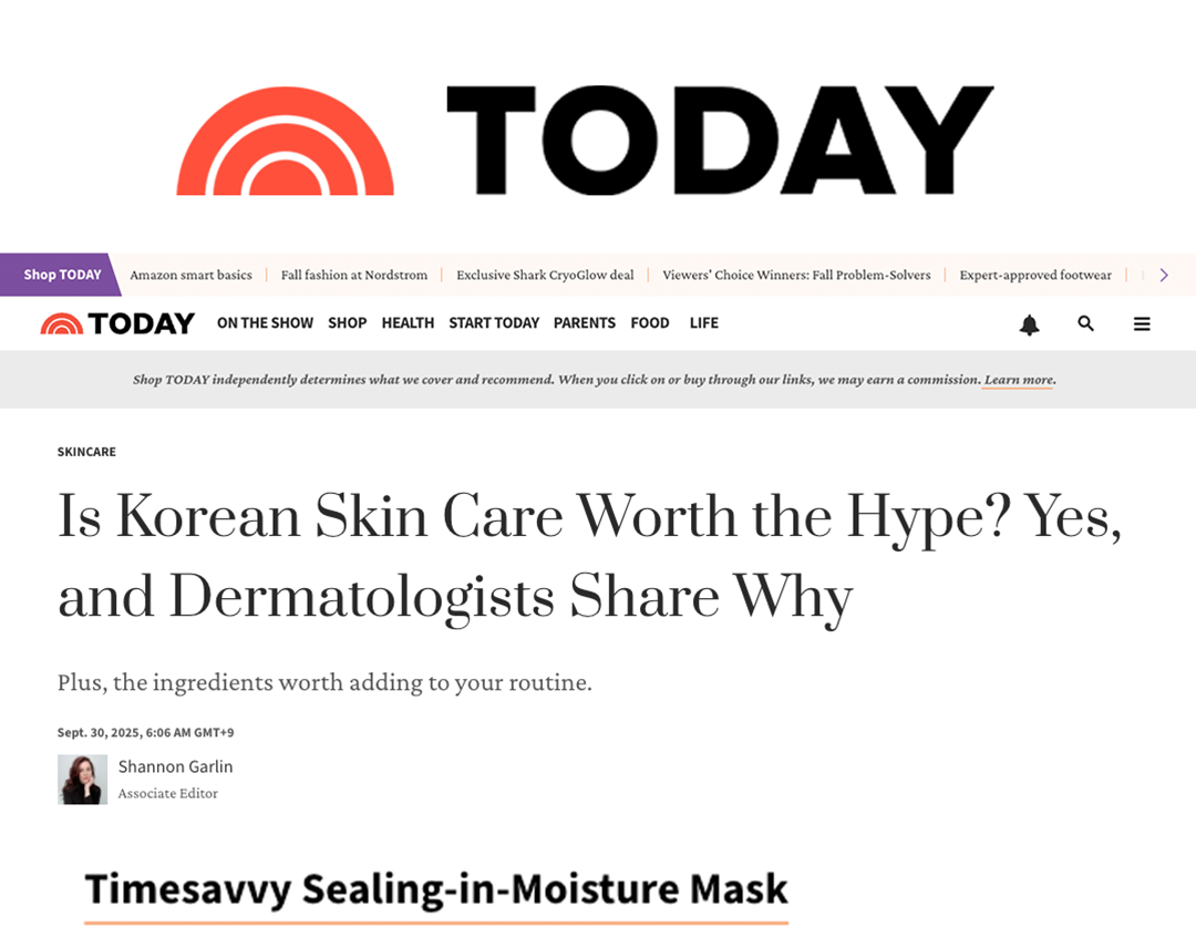 TIMESAVVY Featured in NBC Today’s “Best Korean Skin Care” Editor’s Pick